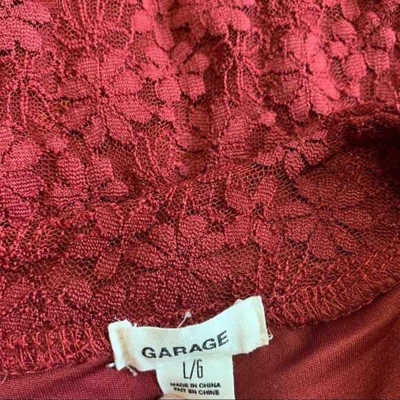 MAROON burgundy sleeveless lace dress size large - Picture 6 of 9